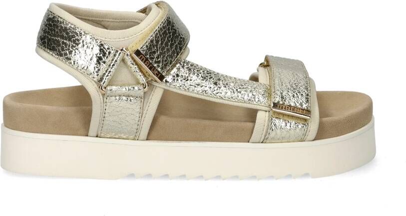 Maruti Beau leren sandalen met klittenband Goud Leer Plateau sandalen Dames - Foto 8