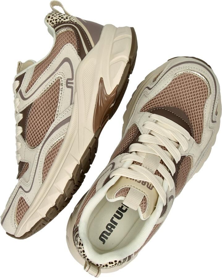 Maruti Novi Leather Nude J39 Sneakers Offwhite Beige Tijgerprint Leer en Mesh Dames Offwhite Beige Tijgerprint - Foto 10