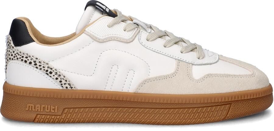 Maruti Yale Suede BSA White Beige Black Dames Sneakers Wit - Foto 13