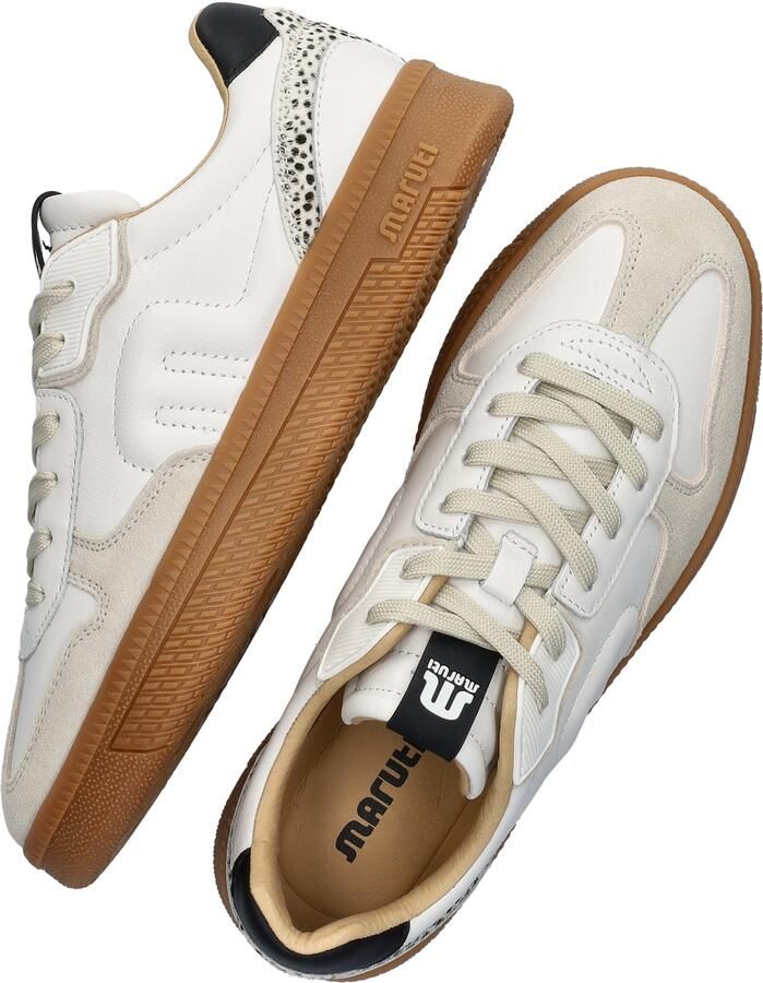 Maruti Yale Suede BSA White Beige Black Dames Sneakers Wit - Foto 9