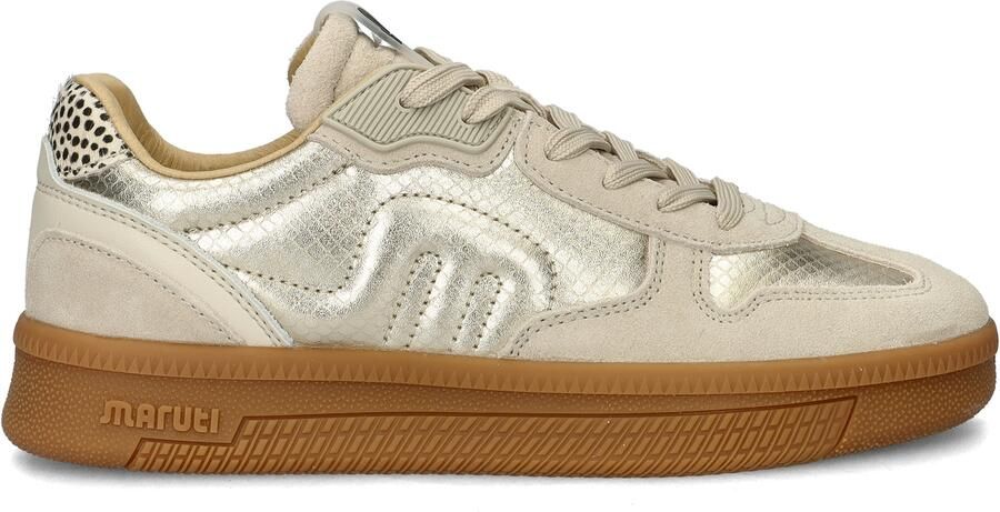 Maruti Yale Suede taupe gold sneakers Goud Leer Lage sneakers Dames - Foto 4