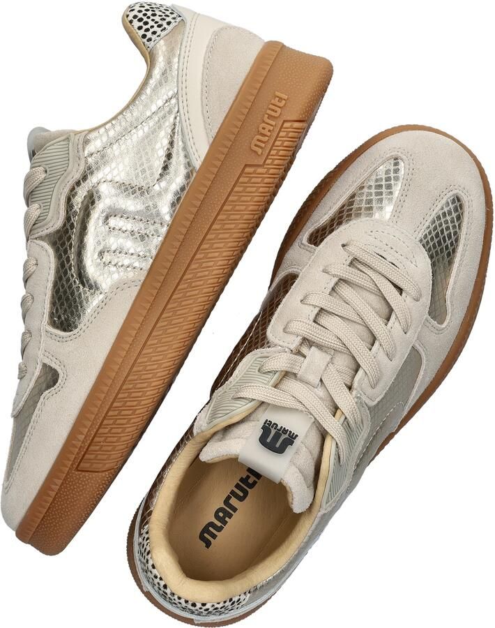 Maruti Yale Suede taupe gold sneakers Goud Leer Lage sneakers Dames - Foto 5
