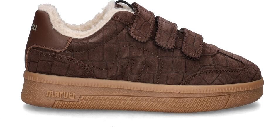 Maruti Yana Suede Brown D00 Sneakers Bruin Suede Dames Klittenbandsluiting Bruin - Foto 11
