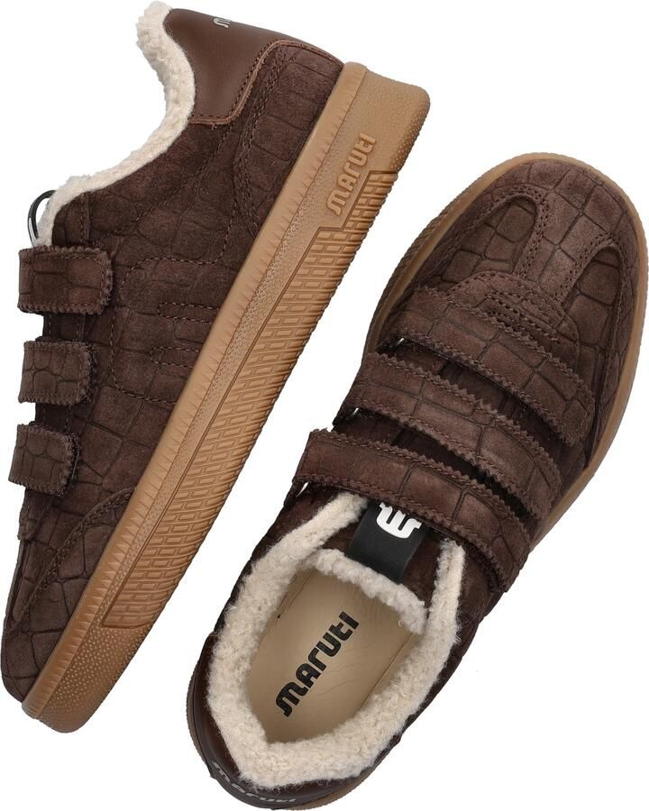 Maruti Yana Suede Brown D00 Sneakers Bruin Suede Dames Klittenbandsluiting Bruin - Foto 12