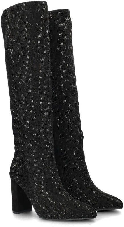 Mexx Zwarte hoge laarzen met strass-stenen Black Dames - Foto 8