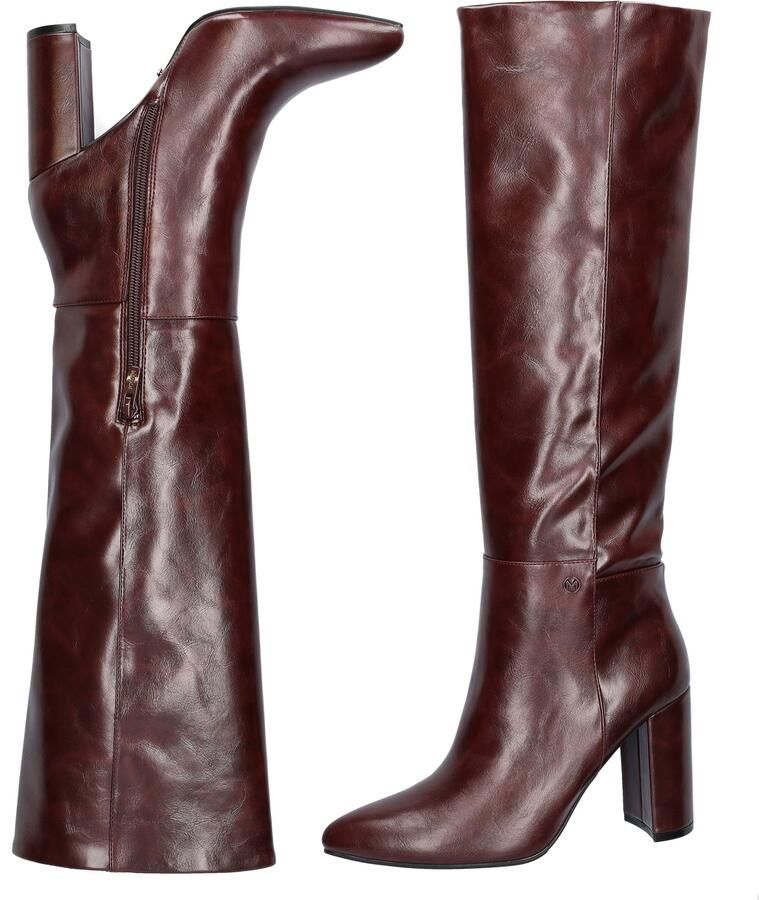 Mexx Krystal Indy imitatieleren laarzen met blokhak en dierenprint bordeaux - Foto 7
