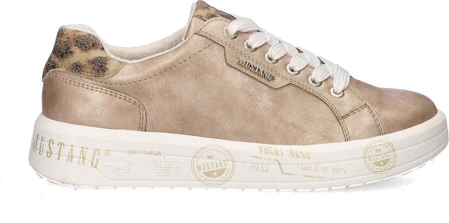MUSTANG Sneakers laag beige zwart gemêleerd