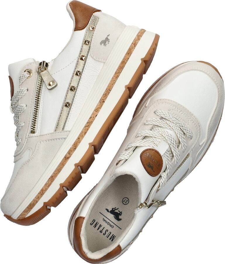 MUSTANG Sneakers laag beige wit - Foto 3