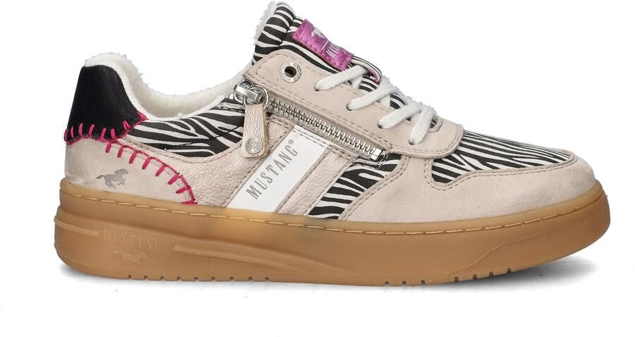 MUSTANG Sneakers laag beige pink zwart wit - Foto 2