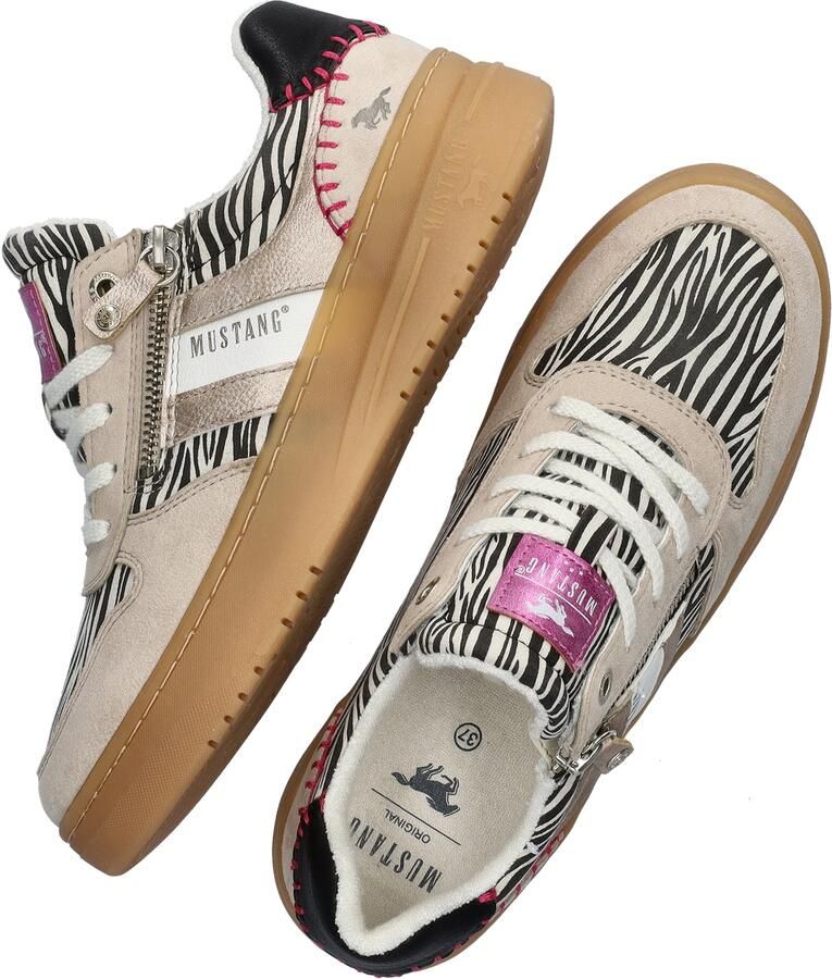 MUSTANG Sneakers laag beige pink zwart wit - Foto 3