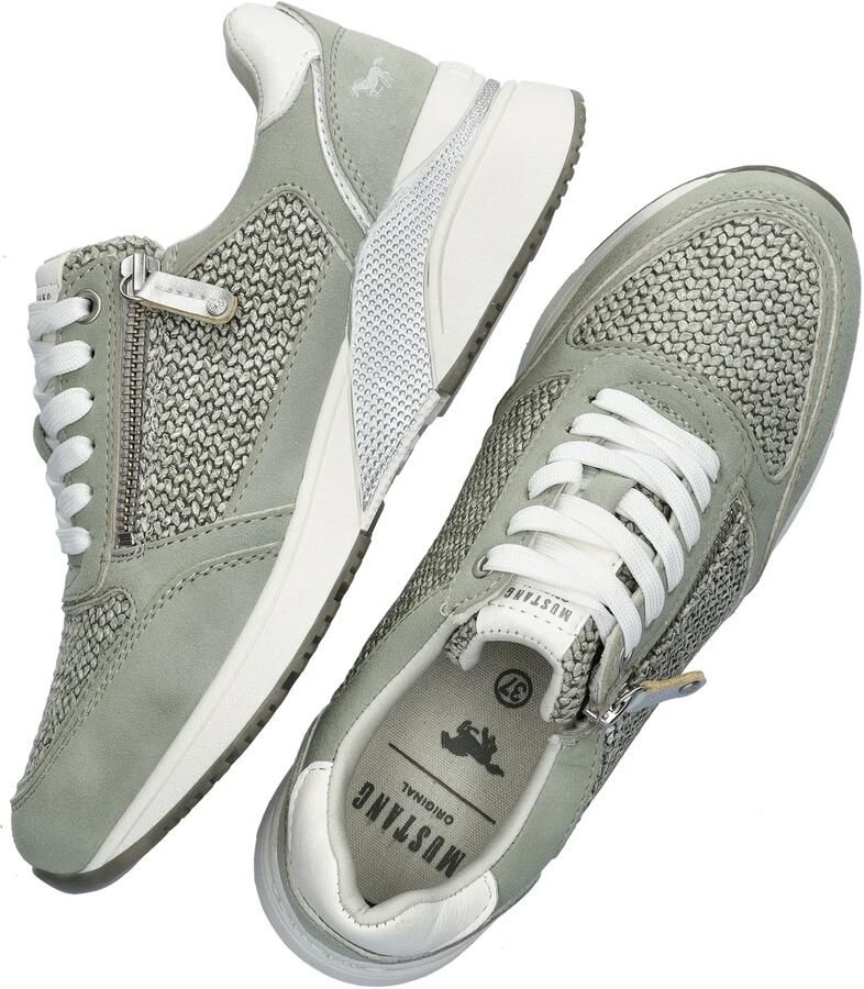 Mustang Mintgroene Geweven Sneaker Green Dames - Foto 3