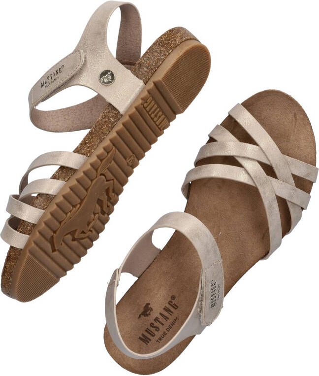 Mustang Sandalen Plat Sandalen Plat Goudkleur - Foto 3