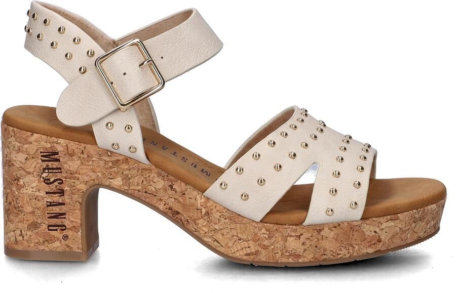 Mustang Sandalen Hak Sandalen Hak Gebroken wit - Foto 7