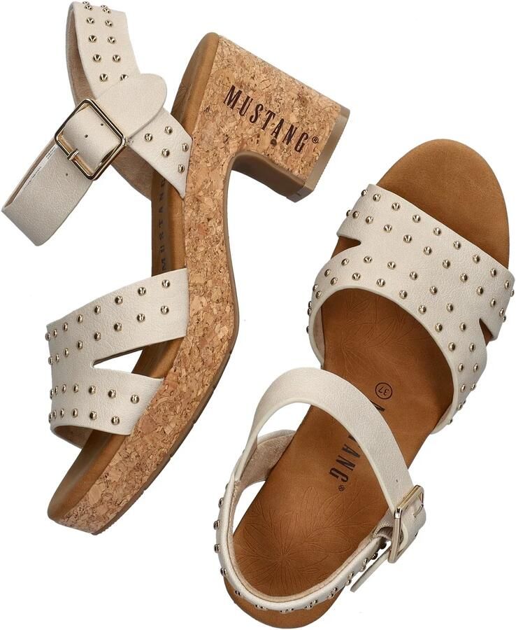 Mustang Sandalen Hak Sandalen Hak Gebroken wit - Foto 8