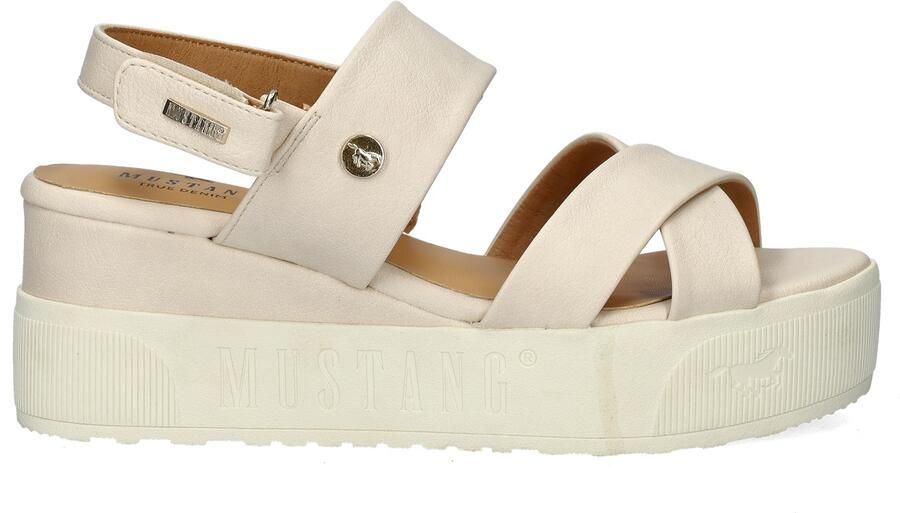 Mustang Sandalen Plat Sandalen Plat Gebroken wit - Foto 6