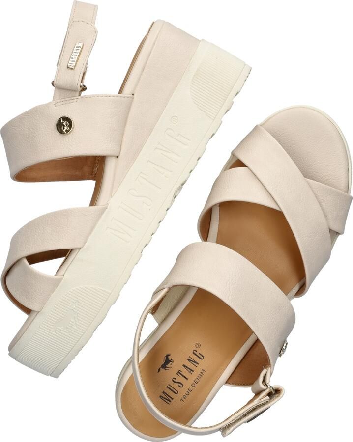 Mustang Sandalen Plat Sandalen Plat Gebroken wit - Foto 7