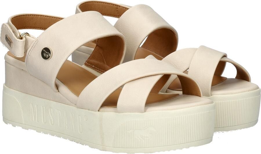 Mustang Sandalen Plat Sandalen Plat Gebroken wit - Foto 9