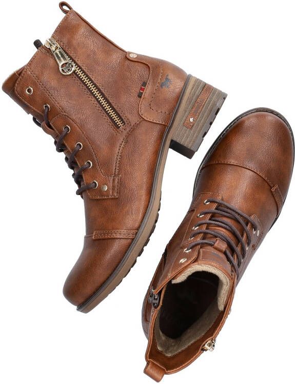 Mustang Veterschoenen Hoog Veterschoenen Hoog cognac - Foto 6