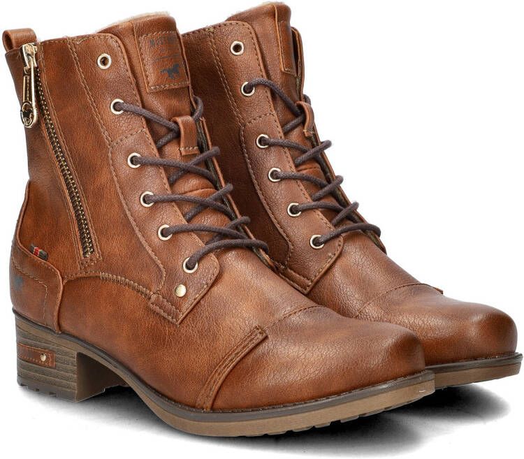Mustang Veterschoenen Hoog Veterschoenen Hoog cognac - Foto 5