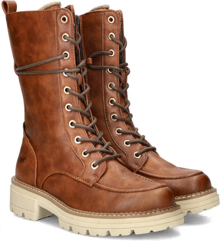 Mustang Shoes Veterlaarsjes zipper boots lace-up boots short boots with block heel - Foto 3