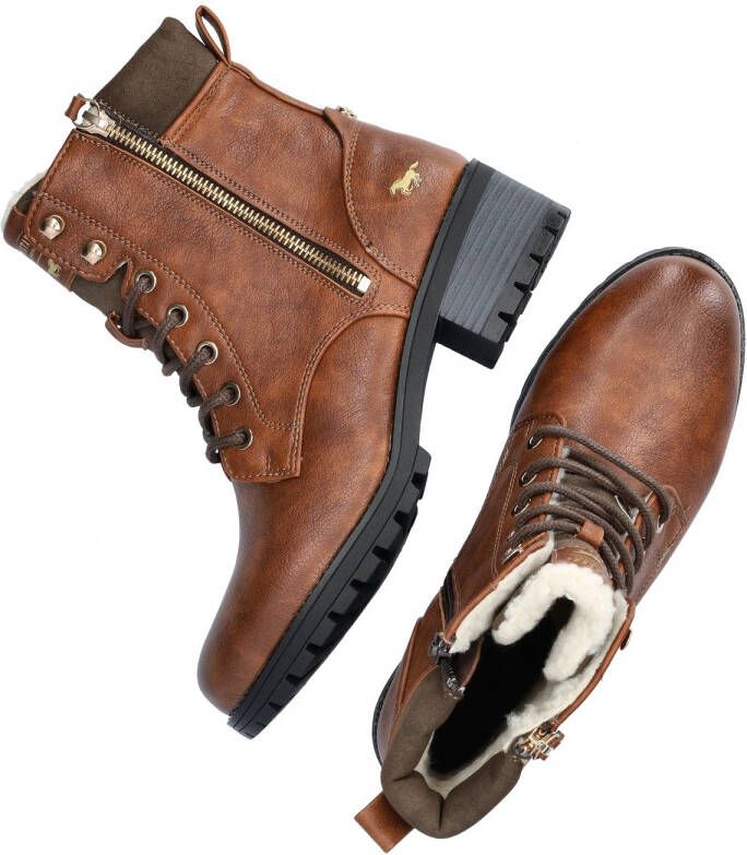 Mustang Warmgevoerde Veterschoenen Brown Dames - Foto 6