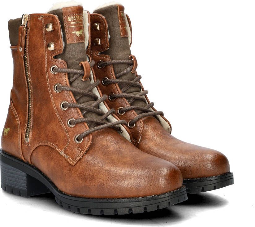 Mustang Warmgevoerde Veterschoenen Brown Dames - Foto 4