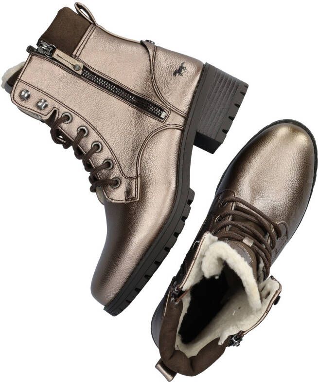 Mustang Shoes Veterschoenen enkellaars hakken in metallic-look smalle vorm - Foto 6