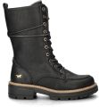 Mustang Shoes Veterlaarsjes zipper boots lace-up boots short boots with block heel - Zwart