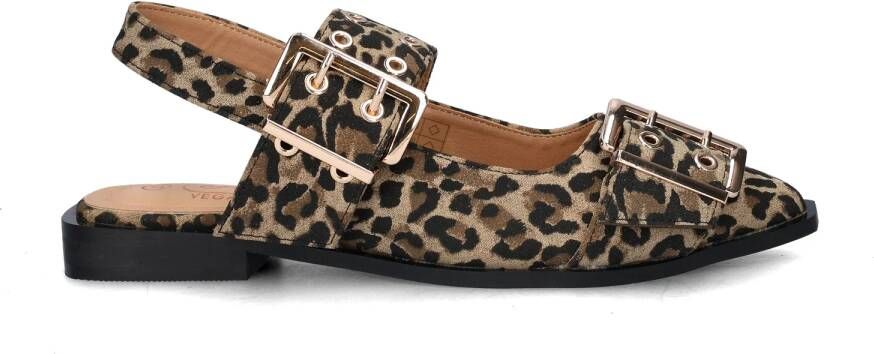 Nelson slingback loafers met panterprint bruin - Foto 2