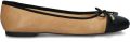 Nelson leren ballerina's beige zwart - Beige