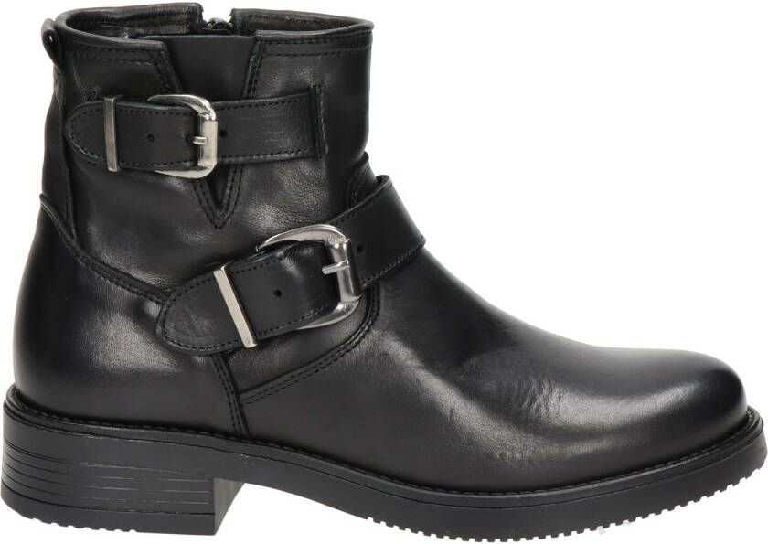 Nelson leren bikerboots zwart