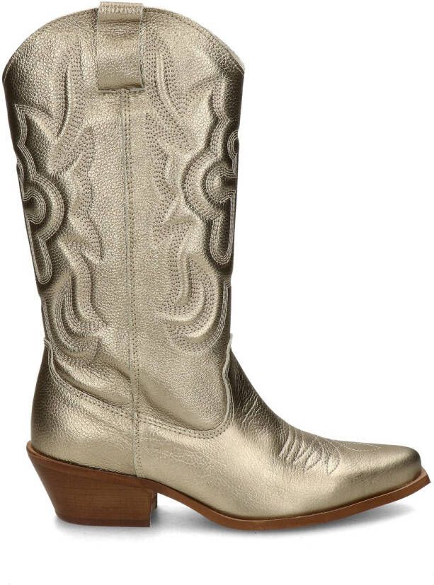 Nelson leren cowboylaarzen goud metallic - Foto 6