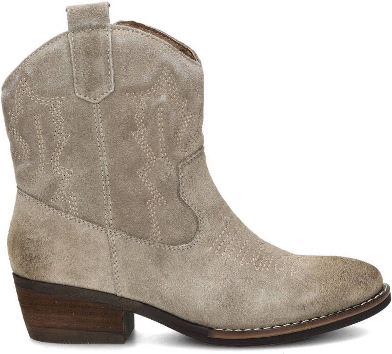 Nelson suède cowboylaarzen beige - Schoenen.nl
