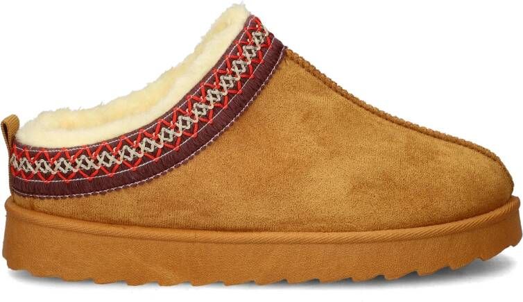 Nelson Home suède pantoffels cognac