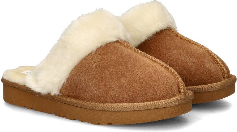 Nelson Home suède pantoffels cognac - Foto 4