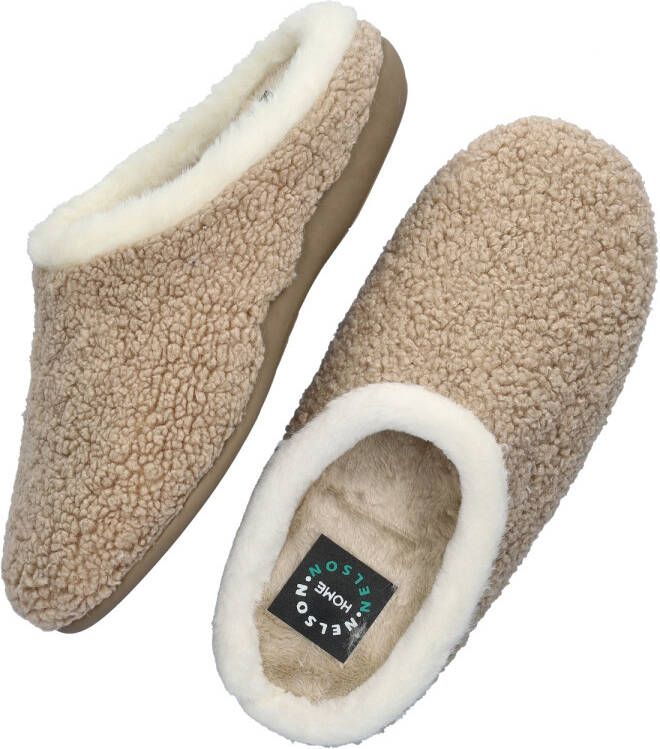 Nelson Home teddy pantoffels beige