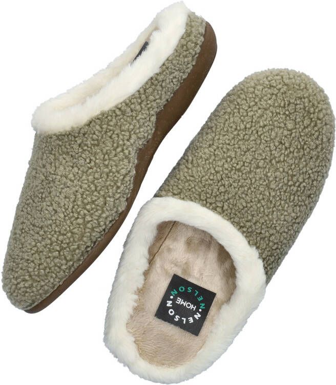 Nelson Home teddy pantoffels lichtgroen - Foto 2