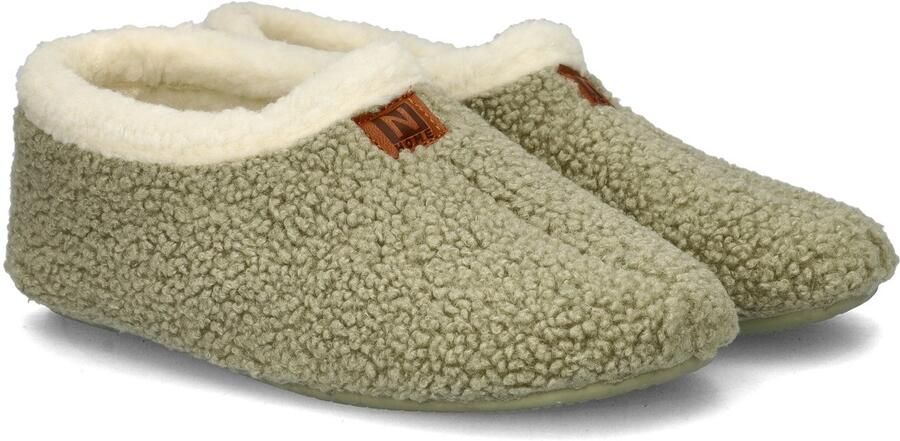 Nelson Home teddy pantoffels kaki - Foto 2