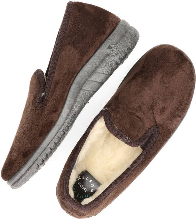 Nelson Home Pantoffels voor heren Bruin Sloffen - Foto 2