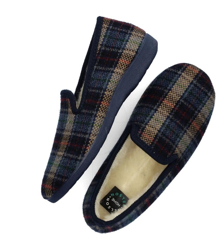 Nelson Home geruite pantoffels blauw multi - Foto 3