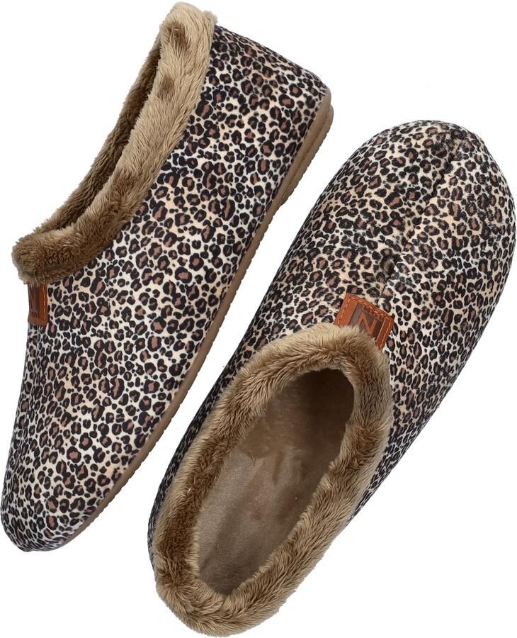 Nelson Home pantoffels met panterprint bruin - Foto 4