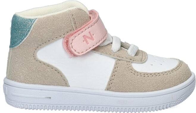 Nelson Kids leren sneakers beige wit Meisjes Leer Meerkleurig 22