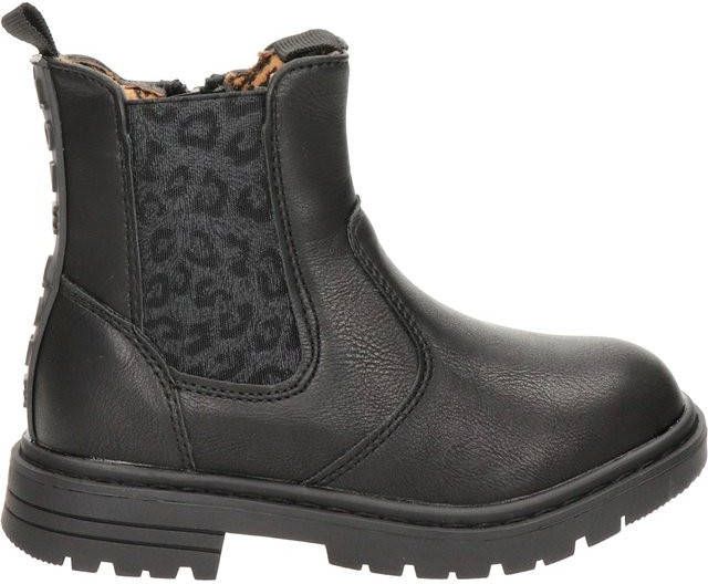 Nelson Kids chelsea boots met panterprint zwart Meisjes Imitatieleer Panterprint 37