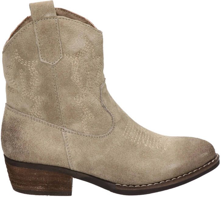 Nelson Kids suède cowboylaarzen beige - Schoenen.nl