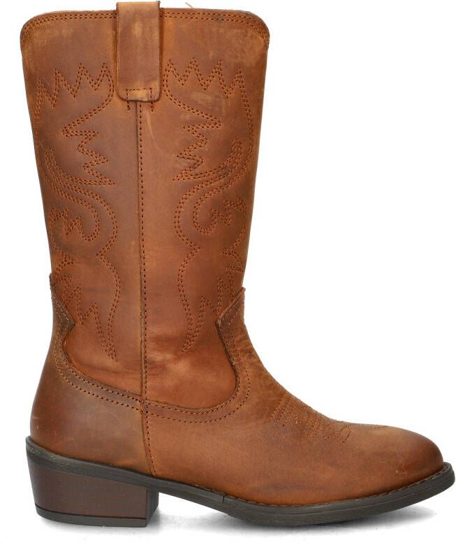 Nelson Kids leren cowboylaarzen cognac Bruin Meisjes Leer Effen - Foto 2