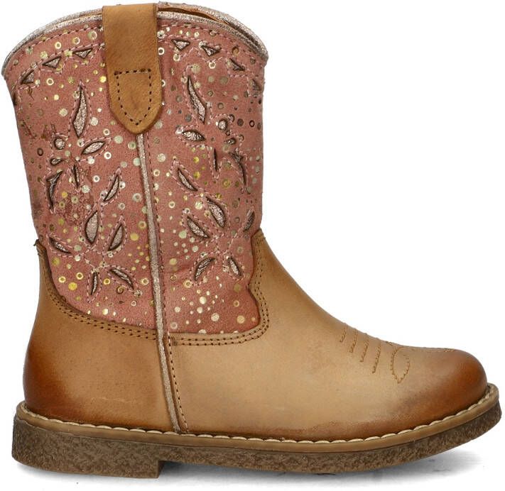 Nelson Kids leren cowboylaarzen cognac