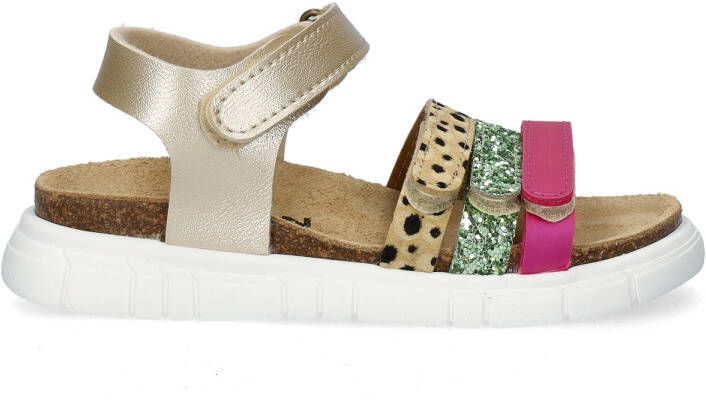 Nelson Kids leren sandalen goud groen roze Multi Meisjes Leer Meerkleurig 30