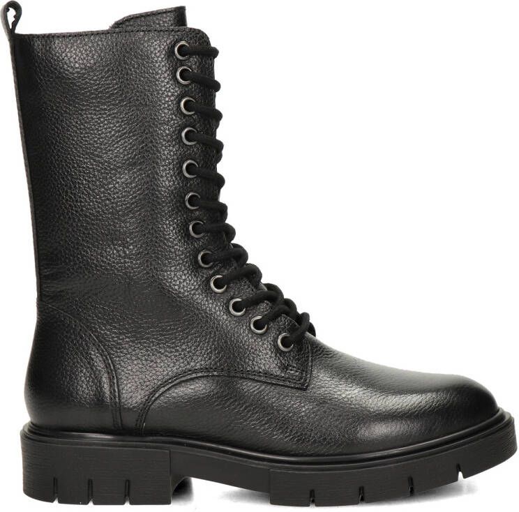 Nelson Kids leren veterboots zwart Meisjes Leer 37