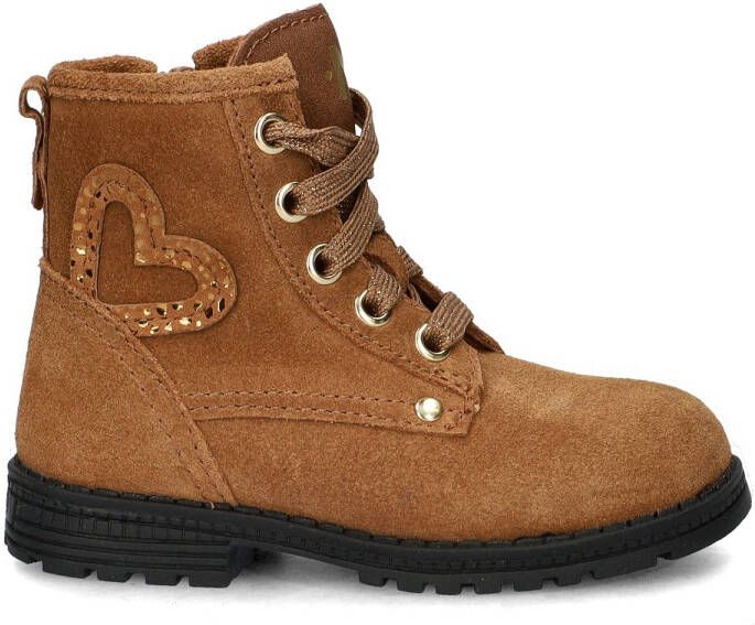 Nelson Kids suède veterboots cognac