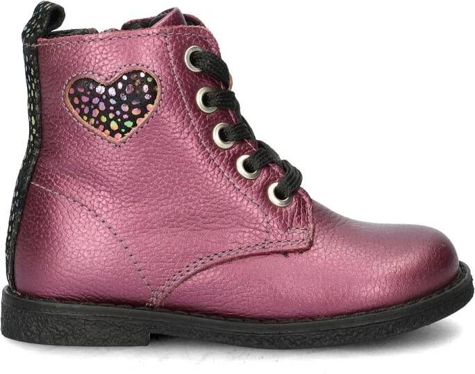 Nelson Kids leren veterboots paars metallic - Foto 2
